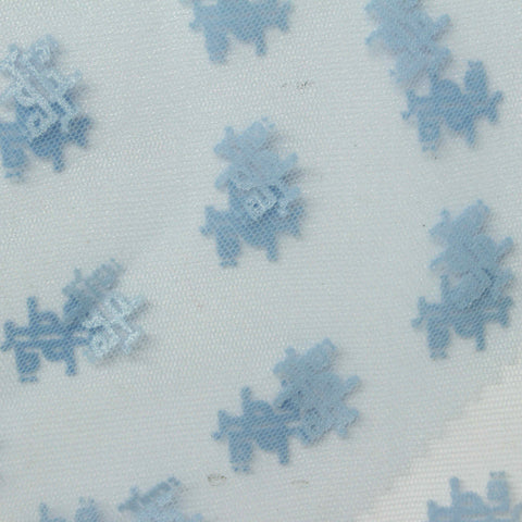 Jacquard Flocked 100% Polyester Knit Fabric, 30 gsm, 150 cm — Blue