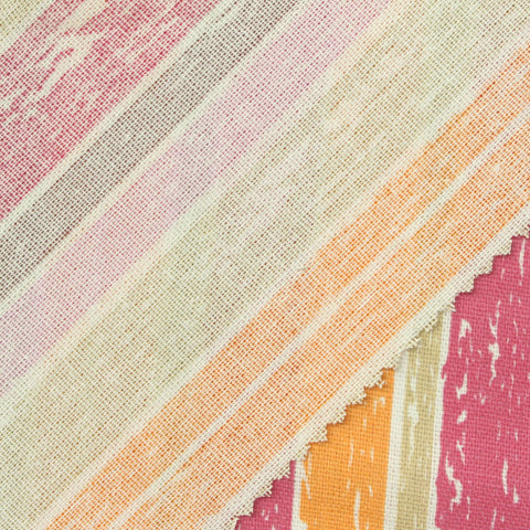 Pink Vertical-Stripe Woven, Poly-Viscose