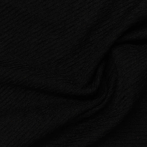 Polyester Stretch Crepe Fabric, 220 gsm, 150 cm — Black