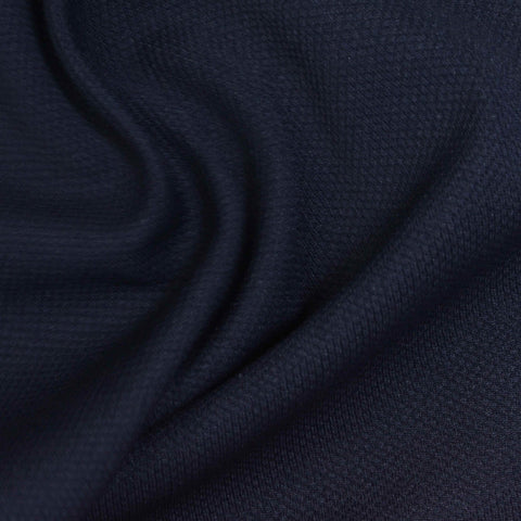 Navy Grid Waffle Knit, Polyester
