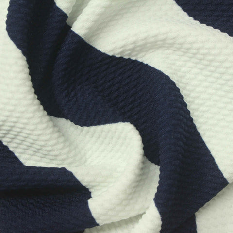 Navy Vertical-Stripe Knit, Polyester