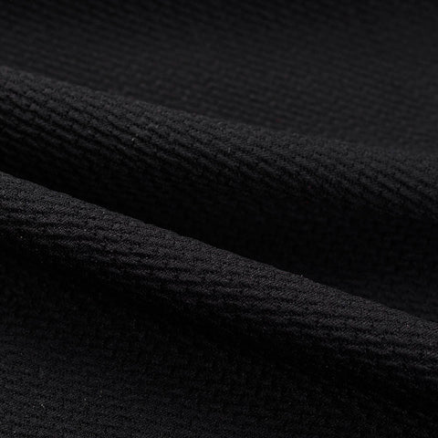 Jacquard Polyester Stretch Interlock Knit Fabric, 260 gsm, 150 cm — Black