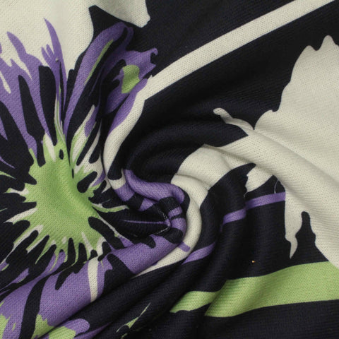 Purple Floral Knit, Poly-Viscose