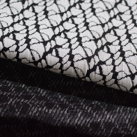 Jacquard Polyester Stretch Knit Fabric, 240 gsm, 165 cm — Grey