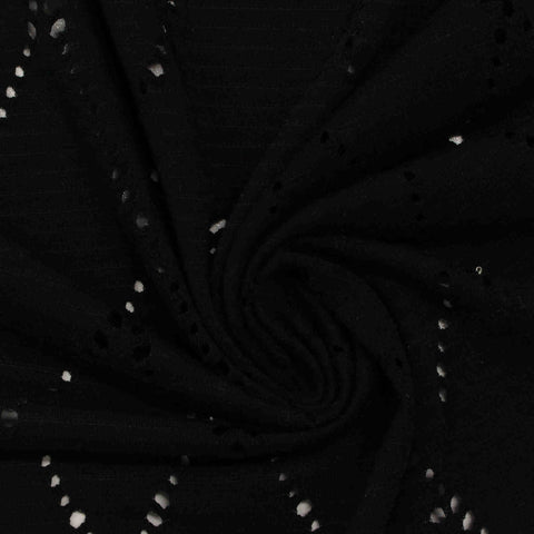 Black Openwork-Diamond Jacquard, Viscose