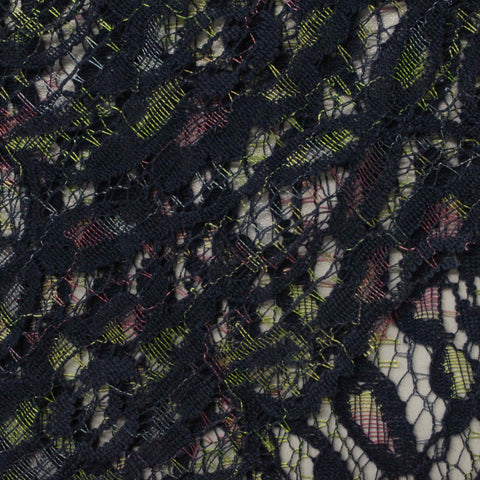 Black Floral Lace, Cotton, ref EF-201797