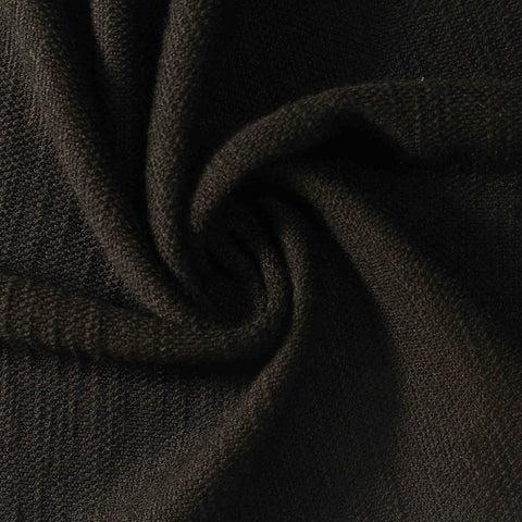 Slub Polyester Stretch Interlock Knit Fabric, 355 gsm — Black