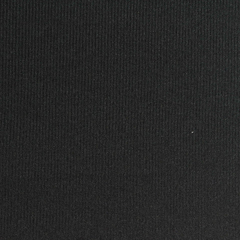 Polyester Stretch Rib Knit Fabric, 400 gsm, 150 cm — Black