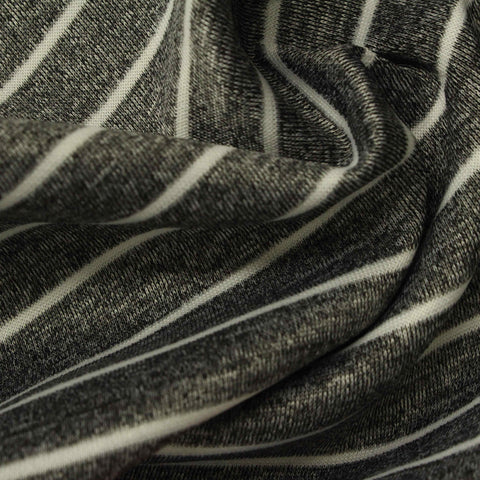 Light Grey Horizontal-Stripe Scuba Knit, Polyester