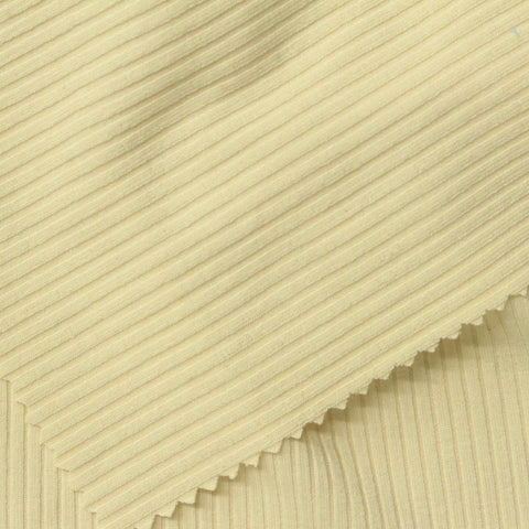 Polyester Viscose Stretch Rib Knit Fabric, 260 gsm, 150 cm — Yellow