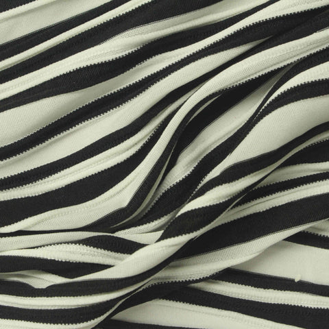 Black Horizontal-Stripe Jersey Knit, Polyester, 235 gsm, ref EF-275628