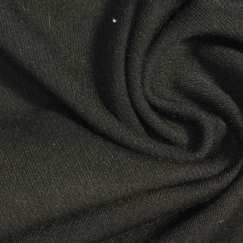 Black Ribbed Rib Knit, Polyester