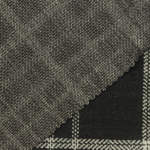 Black Textured-Check Jacquard, Poly-Cotton