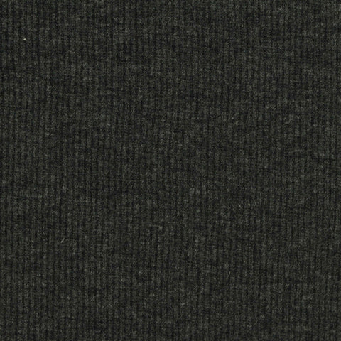 Dark Charcoal Heather Rib Knit, Poly-Cotton