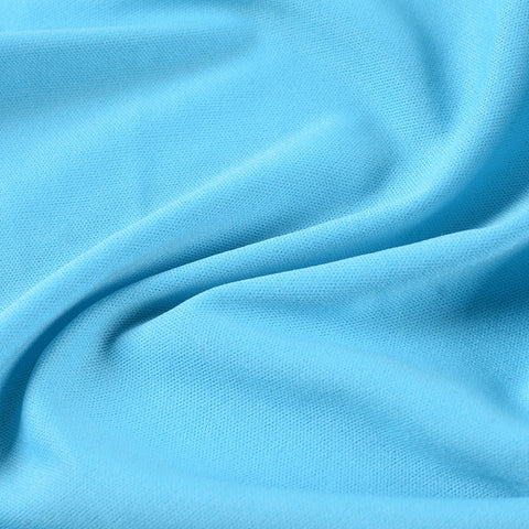 100% Polyester Interlock Knit Fabric, 130 gsm, 155 cm — Blue