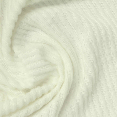 Off-White Rib Knit, Poly-Viscose