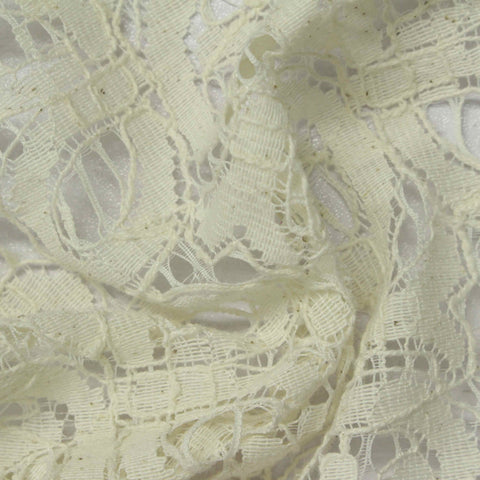 Cream Floral Lace, Cotton-Nylon