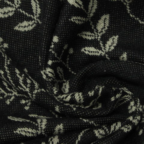 Black Floral Jacquard, Poly-Cotton, 210 gsm