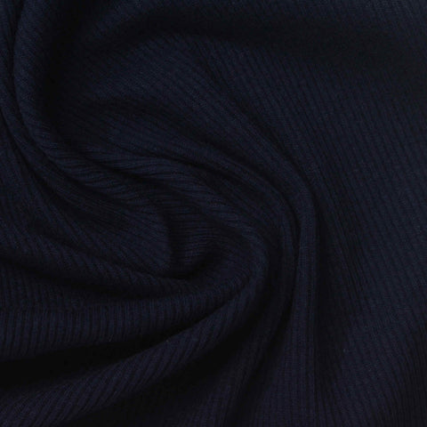 Dark Navy Ribbed Rib Knit, Cotton