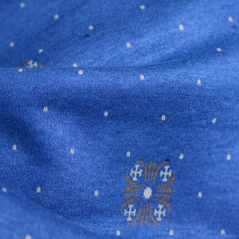 Blue Dots Jacquard, Poly-Viscose