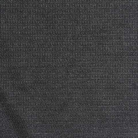 Charcoal Micro-Grid Rib Knit, Poly-Cotton