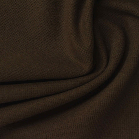 Dark Brown Textured Waffle Knit, Polyester
