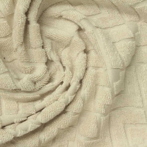 Cream Tone-on-Tone French Terry, Cotton-Poly, 295 gsm
