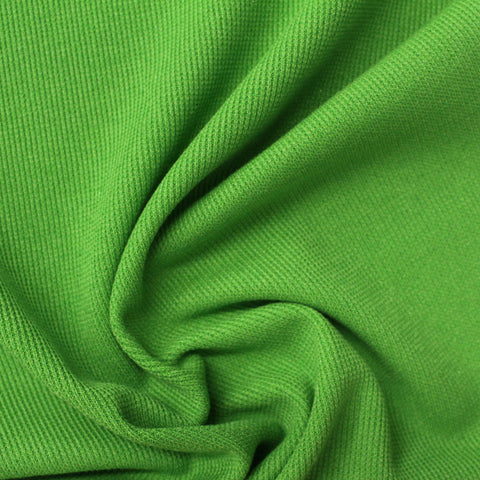 Bright Green Ribbed Rib Knit, Poly-Viscose