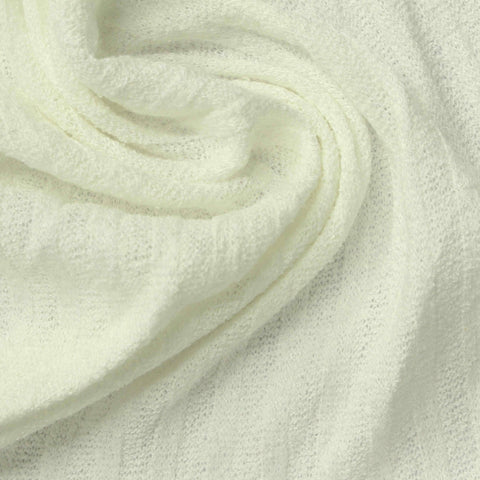 Off-White Textured Rib Knit, Poly-Viscose