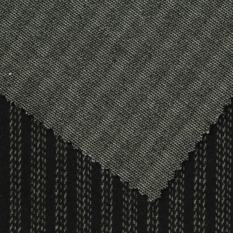 Black Stripes Interlock Knit, Poly-Viscose, 330 gsm