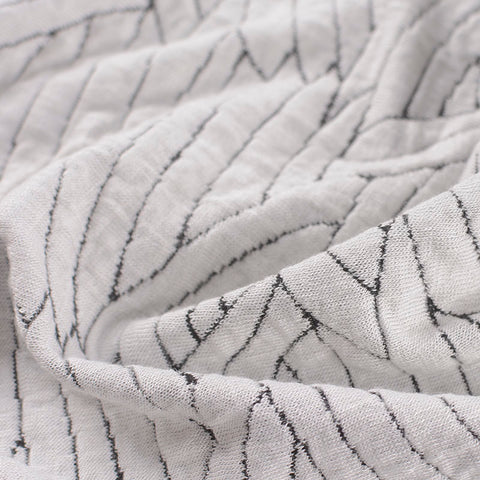 Jacquard Viscose Polyester Stretch Interlock Knit Fabric, 210 gsm, 150 cm — White