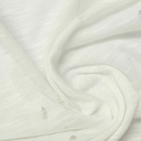 Jacquard 100% Polyester Knit Fabric, 154 gsm, 161 cm — White