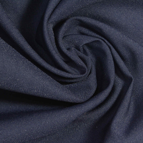 Cotton Nylon Stretch Sateen Fabric, 160 gsm, 145 cm — Navy