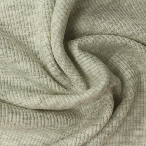 Grey Heather Rib Knit, Poly-Cotton