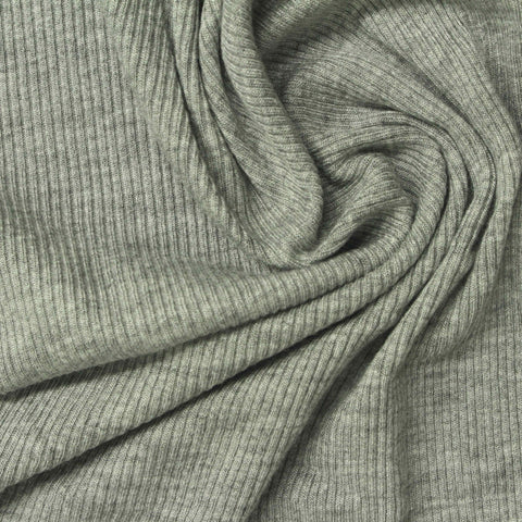 Viscose Stretch Rib Knit Fabric, 210 gsm, 120 cm — Green