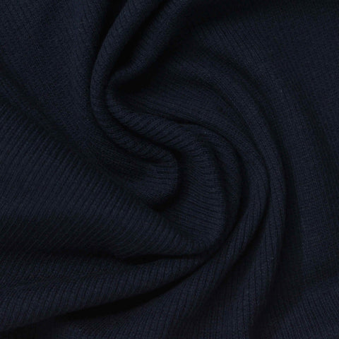 Dark Navy Rib Knit, Cotton