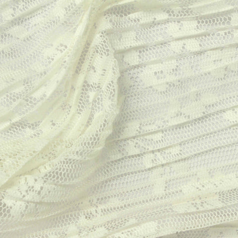 Cream Fine-Floral Warp Knit, Polyester