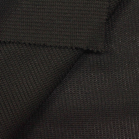 100% Polyester Rib Knit Fabric, 360 gsm, 160 cm — Black