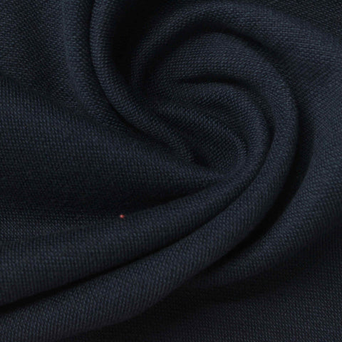 Dark Navy Textured Fleece, Cotton-Poly