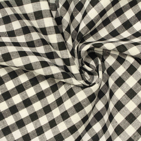Black Check Woven, Poly-Cotton, 107 gsm, 145 cm, ref EF-206186