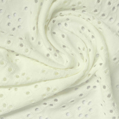 Cream Eyelet Jacquard, Polyester, 180 gsm