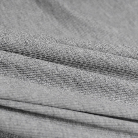 Grey Marl Rib Knit, Viscose, 195 gsm