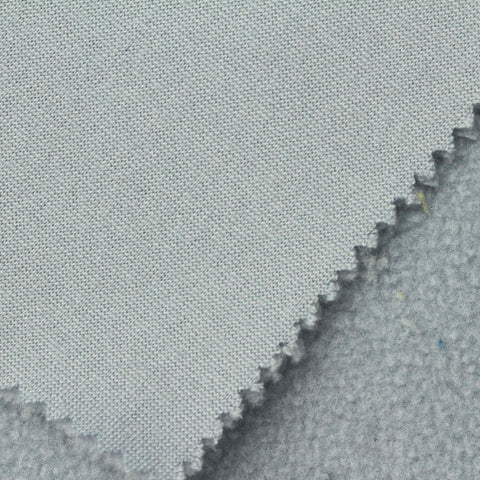 100% Polyester Sherpa Fleece Fabric, 220 gsm, 165 cm — Grey