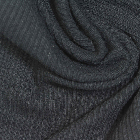 Black Ribbed Rib Knit