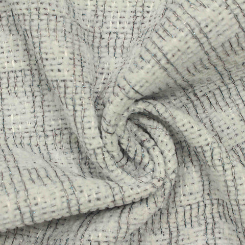 Silver Irregular-Grid Interlock Knit