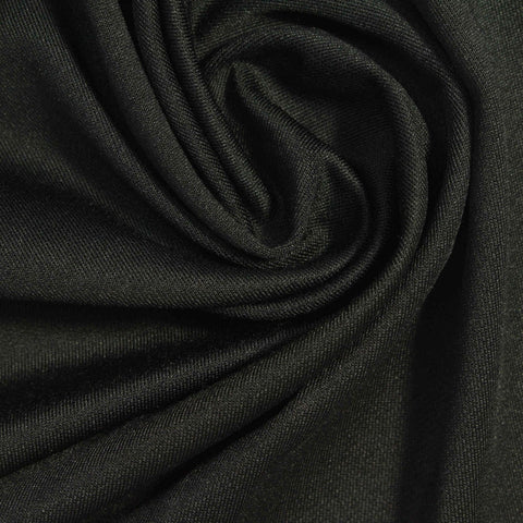 Polyester Stretch French Terry Fabric, 220 gsm, 145 cm — Black