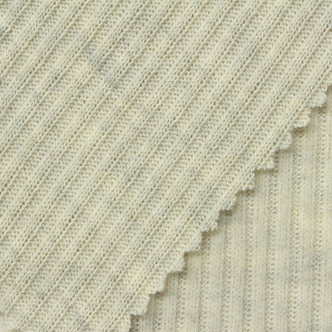 Light Cream Marl Rib Knit, Poly-Viscose
