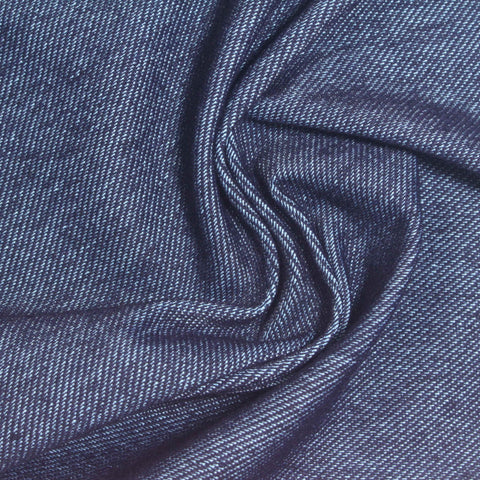 Blue Knit Denim, Cotton-Poly