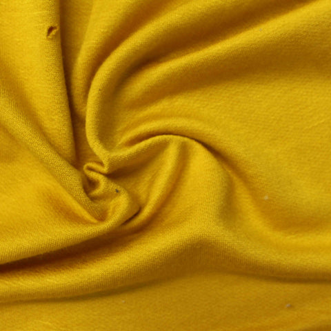 Brushed Viscose Stretch French Terry Fabric, 200 gsm, 170 cm — Yellow
