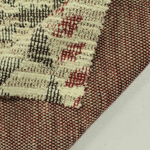 Cream Abstract Interlock Knit, Cotton-Poly